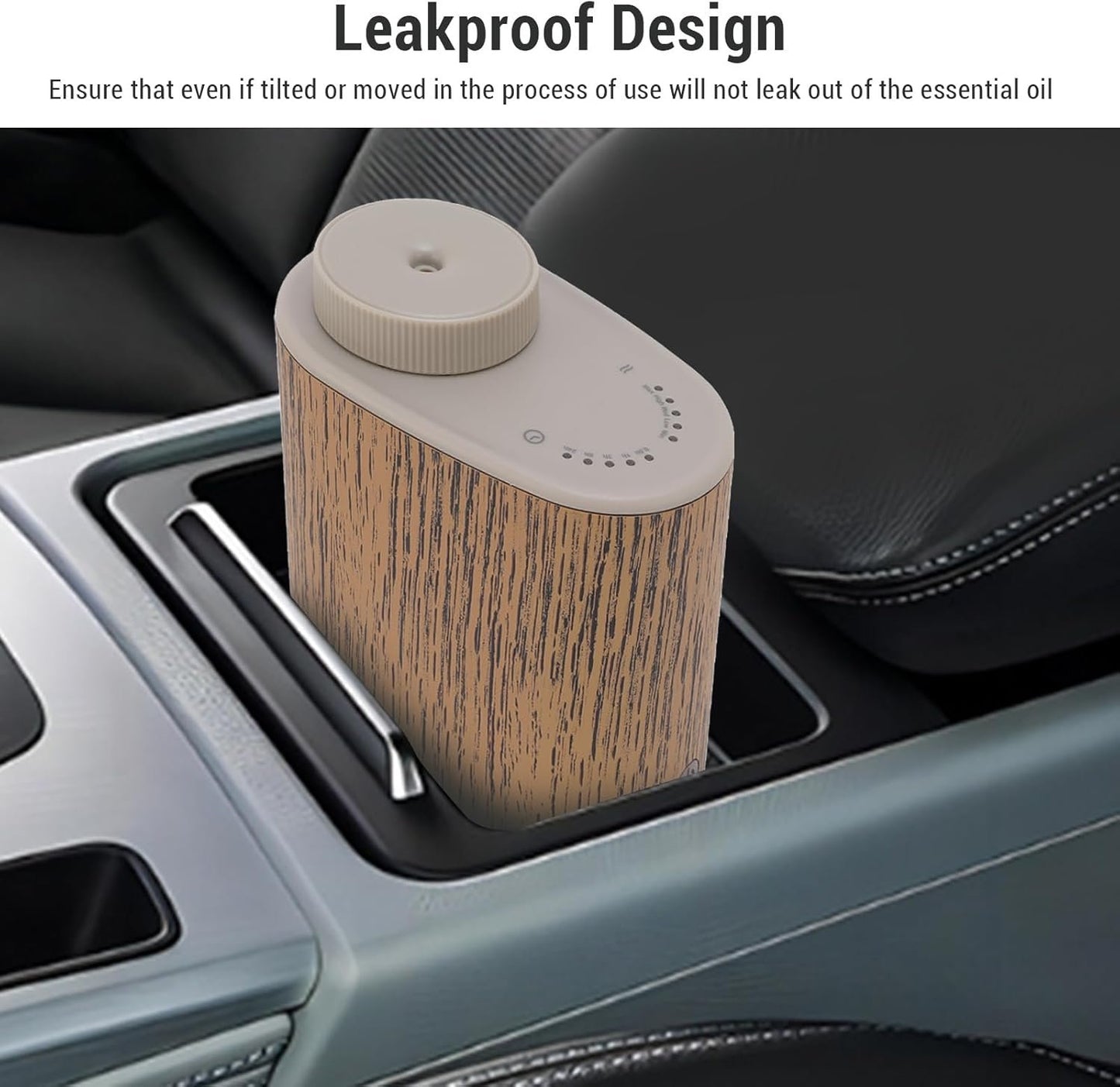 Waterless Essential Oil Diffuser, 60ML Waterless Diffuser for Essential Oil, Smart App Control Aromatherapy Diffuser, Low Noise Mini Scent Air Machine for Car Bedroom Office (Wood Grain)