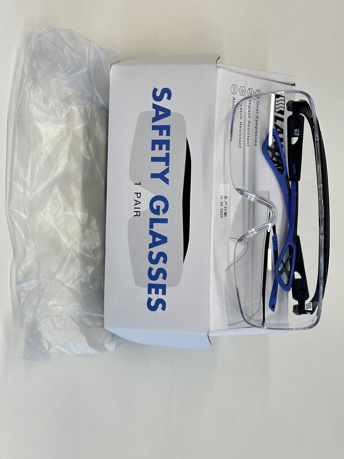 LANON Safety Glasses Over Glasses,ANSI Z87.1 Lenses with Anti-Fog & Scratch,Side Protection, High Transmission, Adjustable Protective Eyewear Goggles