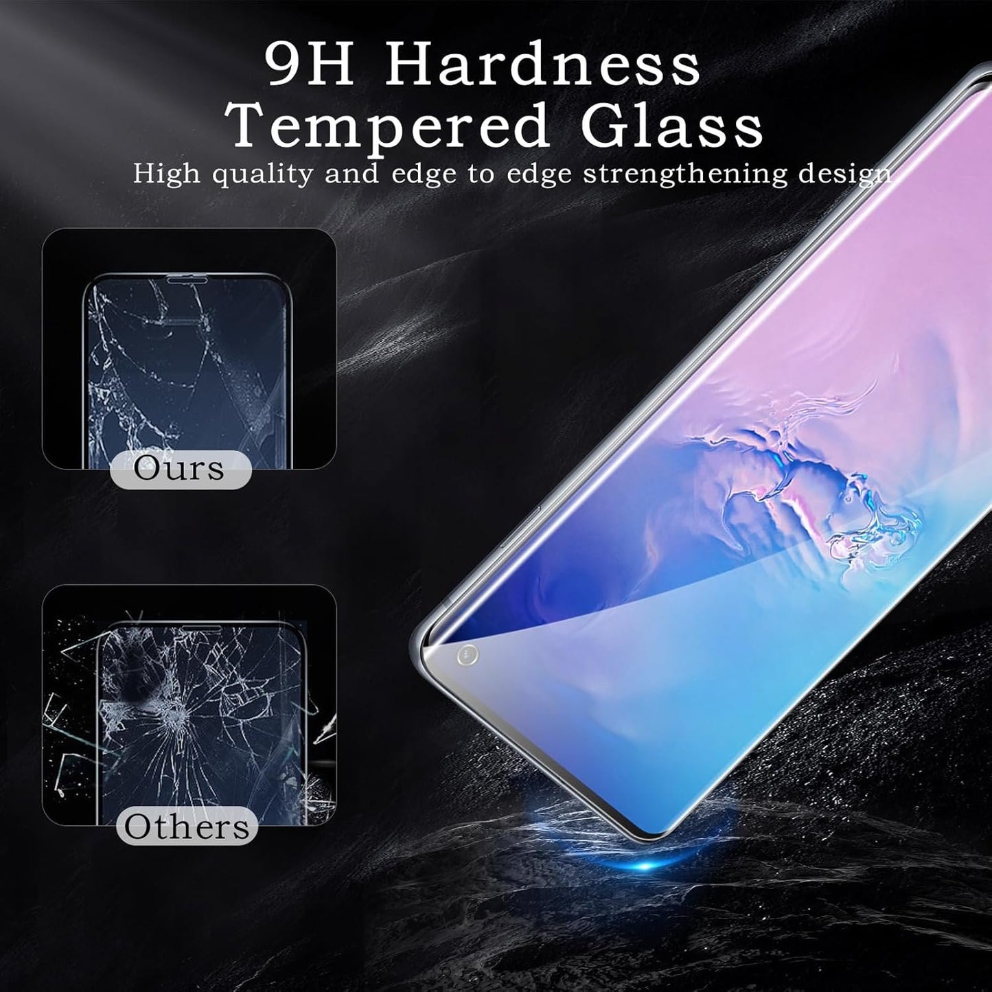 Screen Protector for Samsung Galaxy S10, 3D Tempered Glass Film, Ultra HD 9H Hardness Case Friendly Anti Scratch Bubble Free Ultra Resistant Oil-Resistant Shatter Protection, 2-Pack
