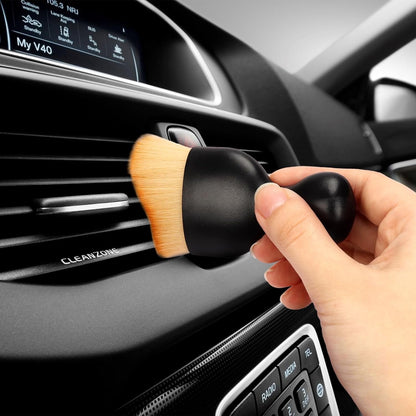 Car Interior Detailing Brush, 2PCS Car Interior Cleaning Soft Brush, Curved Design Car Cleaning Brush Dust Collectors, Car Interior Cleaning Tool Brush with Cover