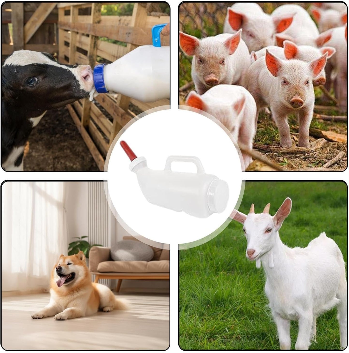 Calf Milk Bottle,Reusable Cow Baby Bottle Goat Milk Bottle - Ergonomic Sheep Nursing Bottle Lamb Milk Drinking Feeders for Livestock Calves Lambs