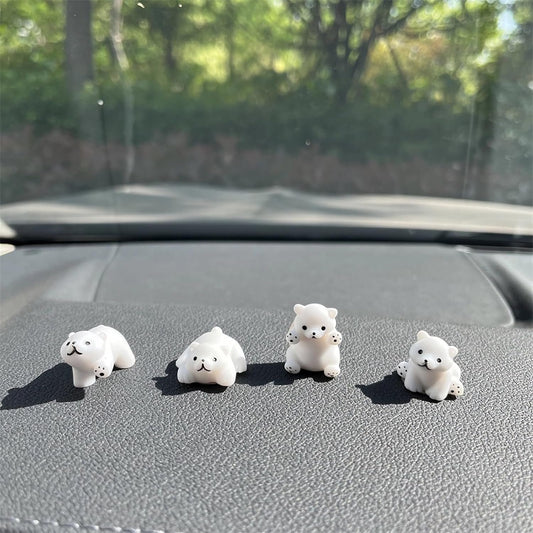 Cute Car Rearview Mirror Accessories for Polar Bear Interior Decoration Dashboard Ornament Funny Gifts for Cute Car Mirror Interior Decors (4 Pcs)