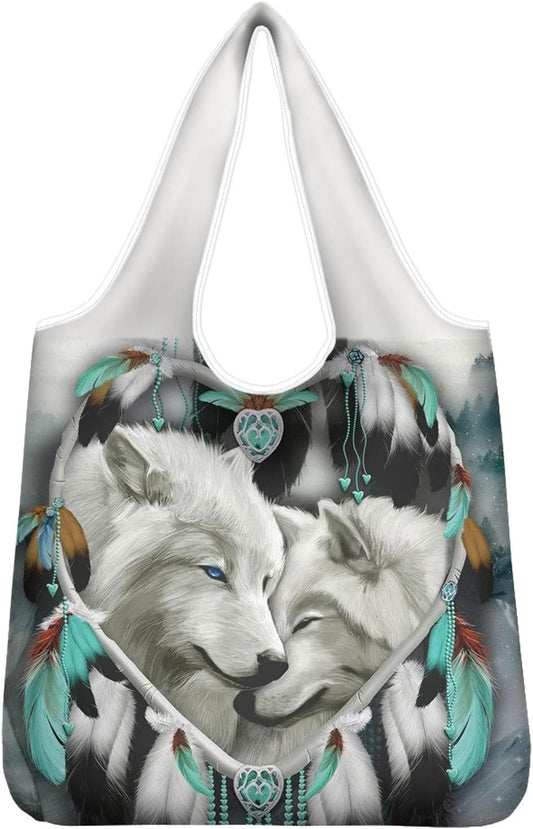 Xhuibop Reusable Grocery Bags Large Washable Shopping Bag Women Christmas Gifts