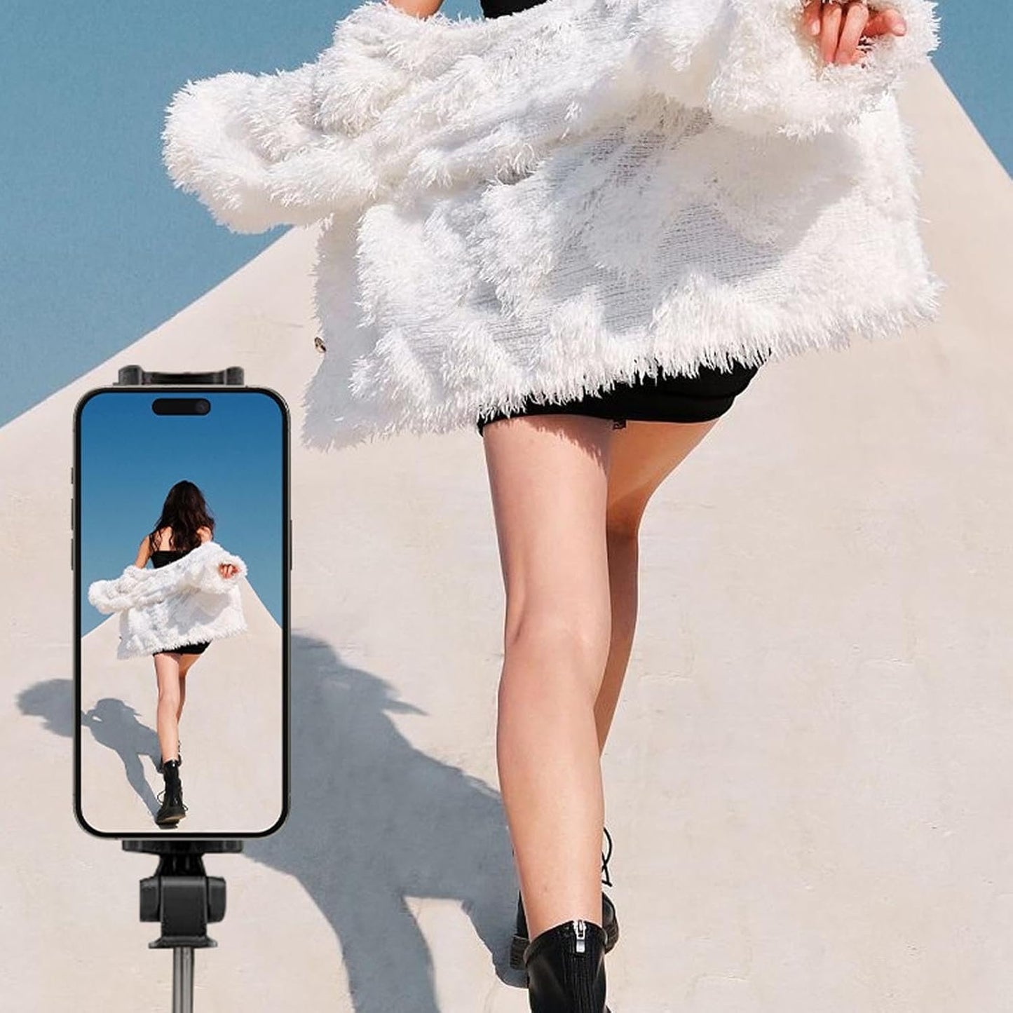 Telefono Vlog Selfie Monitor Schermata, 3.97in 2.4G 5G Wifi Wireless Visualizza Monitor con Morsetto Telefonico per Selfie Vlog Live Stream Tiktok Tiktok