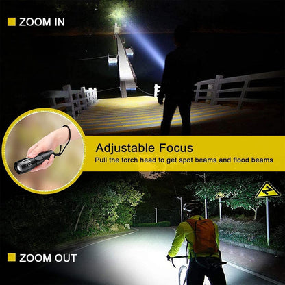 LED Flashlight, Ultra Bright XML T6 Handheld Flashlights - High Lumen, Zoomable, 5 Modes, Water-Resistant - Perfect for Camping Biking Home Emergency or Gift-Giving（2 Pack）