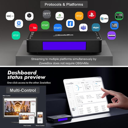 4K HDMI Video Encoder/Decoder, ZowieBox, Native NDI HX3 (Certified) Converter/Player, UVC to HDMI, Pass-Through Video Capture Recorder, SRT/RTMP(S)/RTSP, Live Streaming to YouTube
