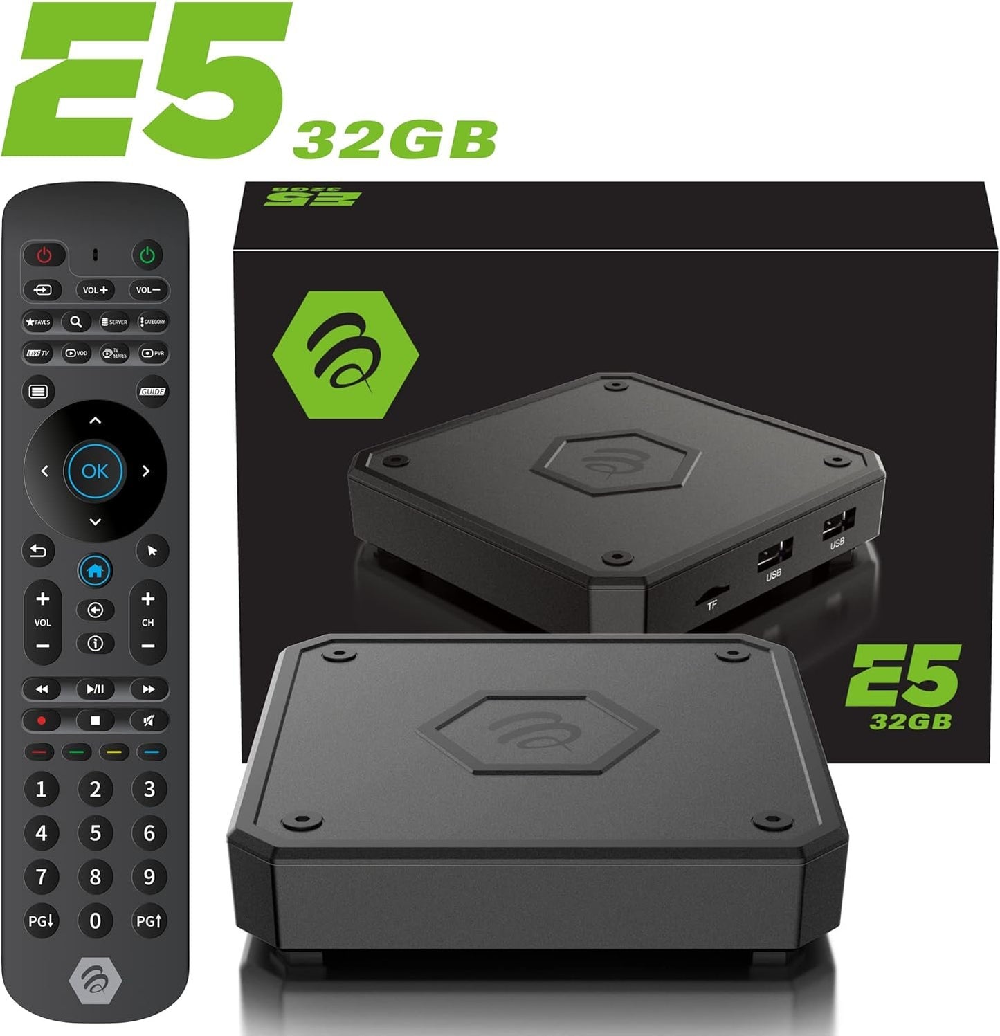 BuzzTV E5 Android 11 TV Box | 4K Streaming Device | 2GB RAM - 32GB Storage | Quad-Core Processor | Dual-Band Wi-Fi | Bluetooth 5.0