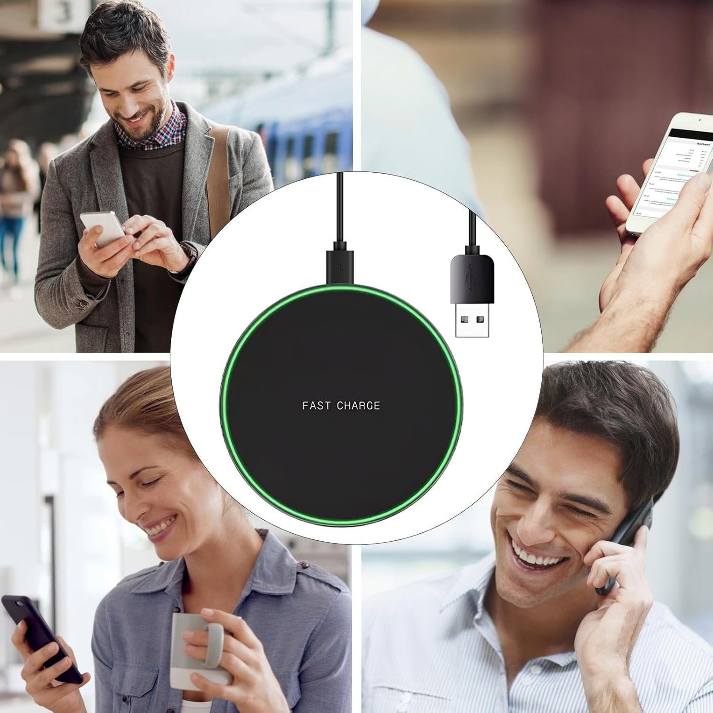 Wireless Charger - 15/30/50W Fast Wireless Charging Pad | Magnetiic Wireless Phone Charger | Mag-Safe Charger Pad | Fast Charger Pad Safe High-Speed Charging for Electronics with Light for Phones