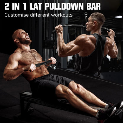 RENRANRING Fitness LAT and Lift Pulley System Gym - Upgraded LAT Pull Down Cable Machine Attachments, Loading Pin, Handle and Tricep Rope, for Biceps Curl, Forearm, Triceps Exercise Gym Equipment