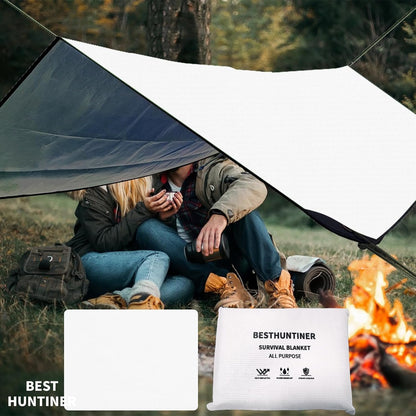 BESTHUNTINER Heavy Duty Aluminium Survival Blanket -Multifunctional Reflective Tarp Insulate Blanket - 213cmx150cm Waterproof Durable Camping Space Shelter Emergency Blanket