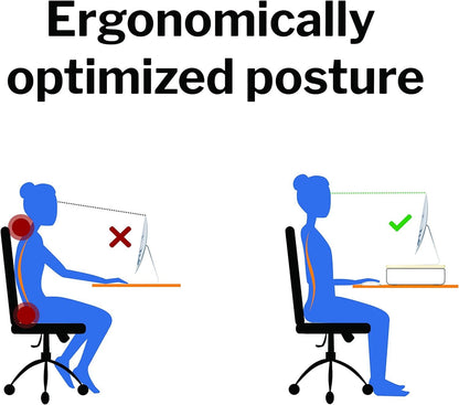 KD Essentials – heavy duty monitor stand made from bamboo with white metal (XL desktop organizer, PC/laptop/screen riser, improved ergonomic comfort, easy assembly – 23.6×11×3.86in)