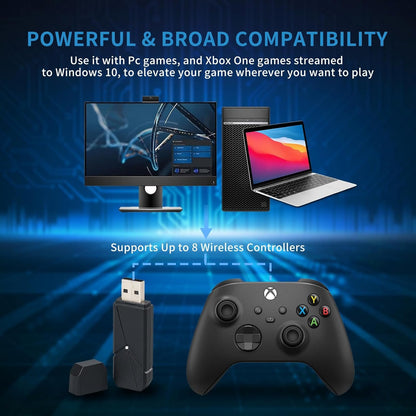 TECTINTER Wireless Adapter for Xbox One Controller & Xbox one X/S&Xbox One Elite Series Controller,USB Wireless Gaming Receiver Adapter for Windows 11/10/8.1/8/7
