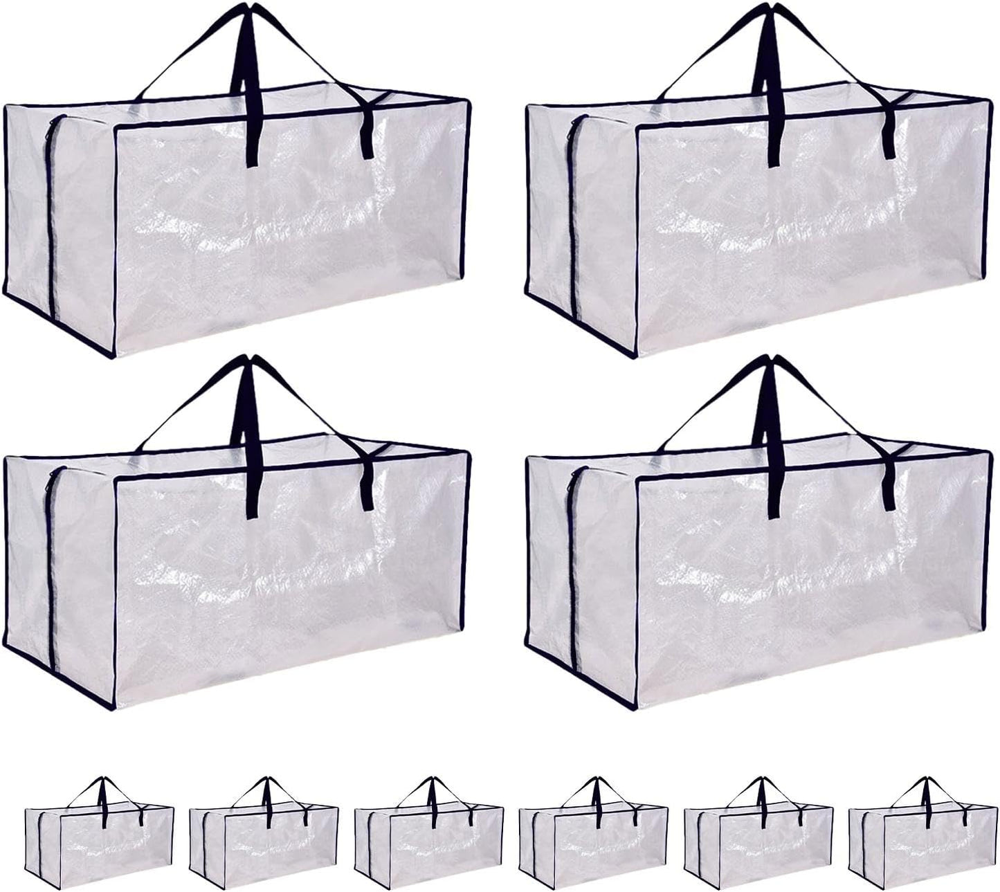 Large Moving Bags for Clothes, Foldable Storage Tote, Bedroom Clothes Storage Bags, Bedding Packing Totes, Heavy Duty Moving Bags 10pcs Foldable Totes for Efficient Packing and Organization