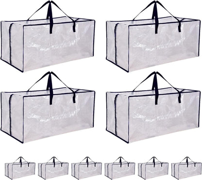 Large Moving Bags for Clothes, Foldable Storage Tote, Bedroom Clothes Storage Bags, Bedding Packing Totes, Heavy Duty Moving Bags 10pcs Foldable Totes for Efficient Packing and Organization