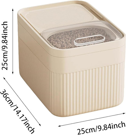 Airtight Dog Food Storage Container with Measuring Cup, Clear Pet Food Storage Bins, Up to 30 lbs, Large Pet Dry Foo𝖽 Storage Bins for Dog Cat Bird and Other Pe𝗍 Foo𝖽 (Clear,Large)