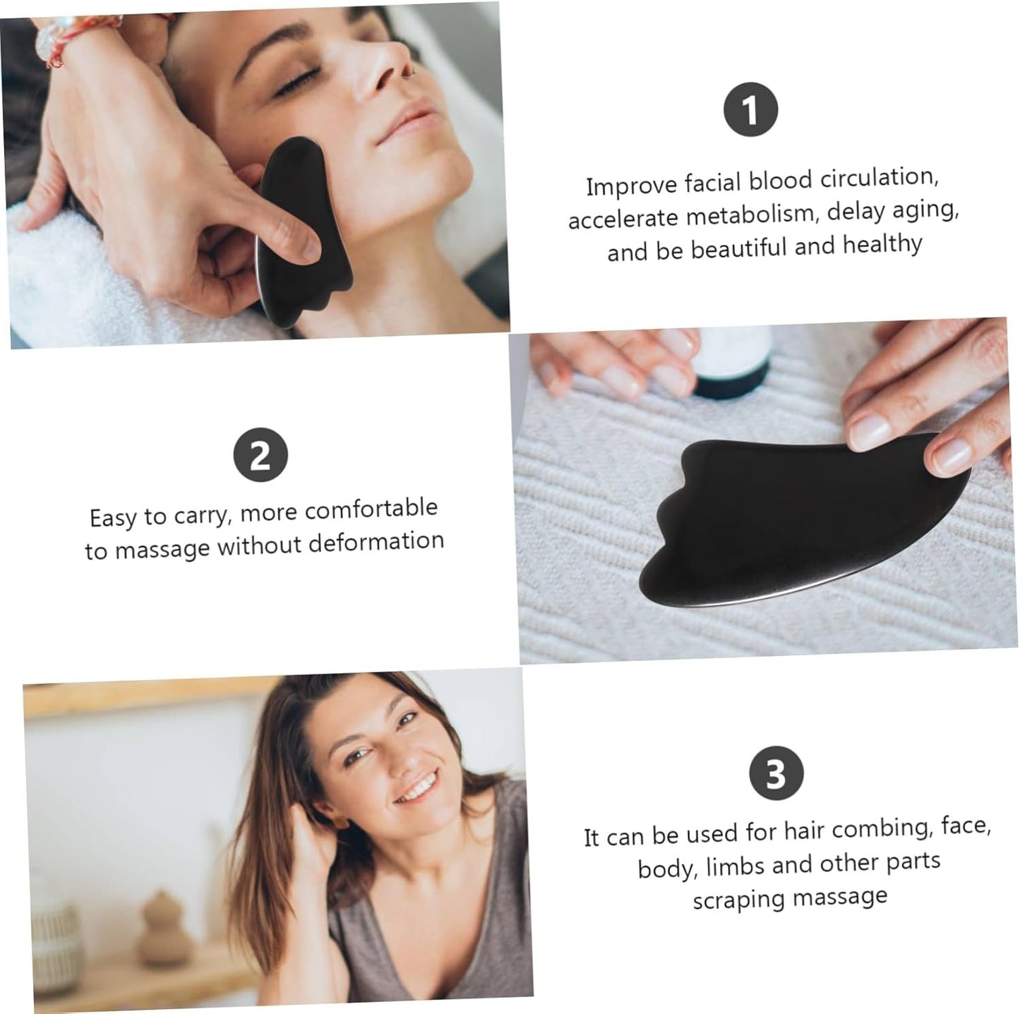 BIUDECO 1 Set Massaging Scrapers Set for Meridians Compact Beauty Tools for Facial Circulation and Aging