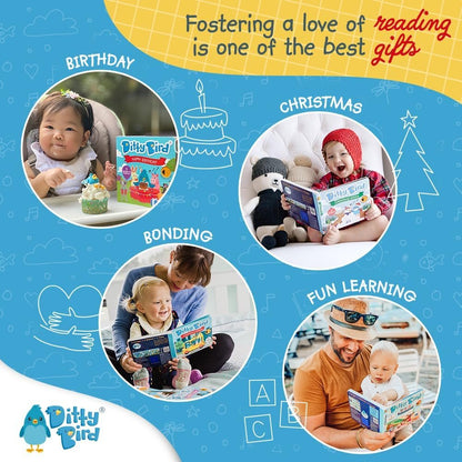 Ditty Bird Touch & Feel Animals Edition Musical Books | Fun Montessori Toys & Learning Resources | Sensory Toys for Kids | Interactive Toddler Books for 1 Year Old to 3 Year Olds | Sturdy Baby Book