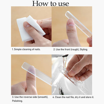 MUSILAN 3PCS Crystal Glass Nail Files Buffers Set,Glass Fingernail File for Professional Manicure Pedicure Nail Care of 3 Crystal Nail File,Glass Nail File for Natural Nails & Acrylic Nails,Precision Filing and Smooth Finish Glass Nail Files With Cases