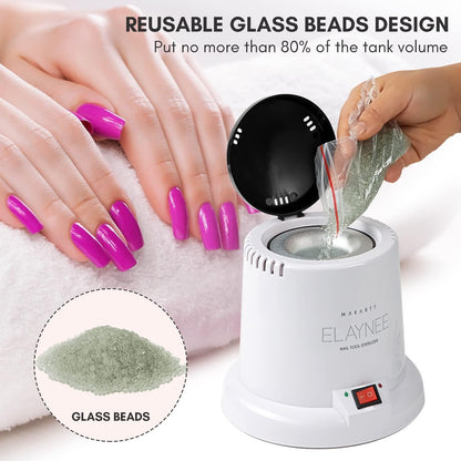 Makartt Nail Tool Sterilizer For Esthetician Sterilization Machine Metal Nail Art Tools Lash Tech Supplies High Temperature For Nail Supplies Manicure Salon