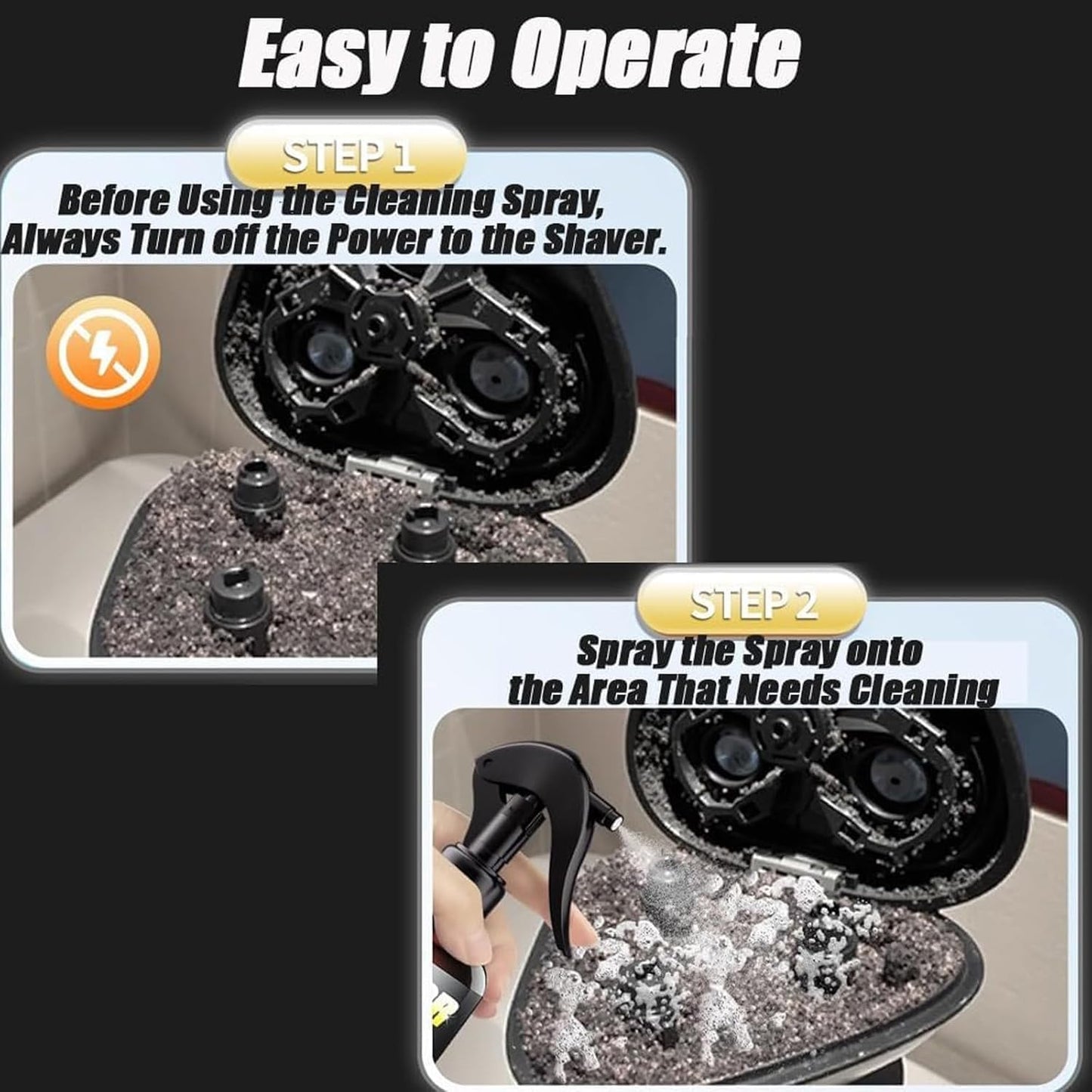 Universal Efficient Electric Razor Cleaner Spray,Electric Shaver Cleaning Solution,Blade Cleaner with Brush,Say Goodbye to Clogged Razors,For Cleaning,Lubricating,and Rust Prevention