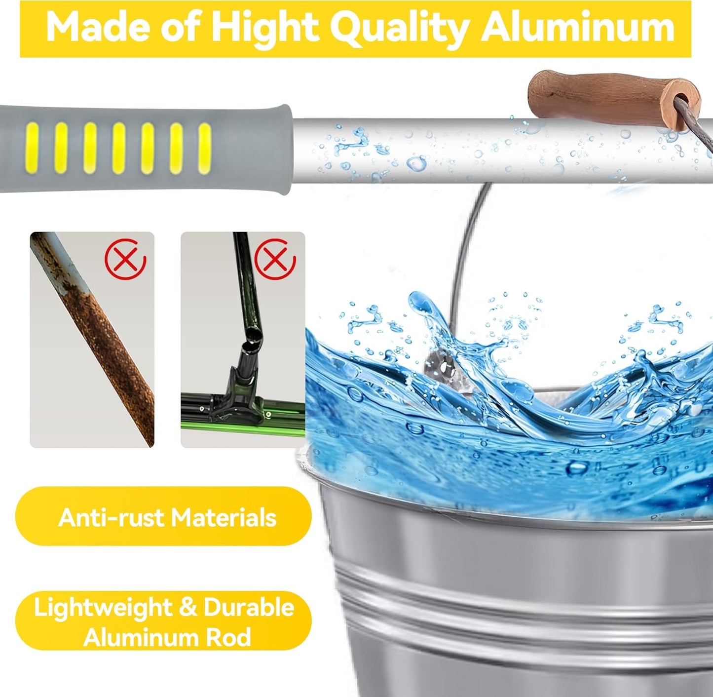 JEHONN Window Cleaning Equipment, 163 cm Long Handle Professional Shower Glass Washing Brush Extendable, 3 in 1 Wall Cleaner Duster for Home Indoor Outdoor Mirror Car Windshield