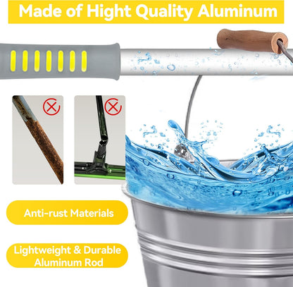 JEHONN Window Cleaning Equipment, 163 cm Long Handle Professional Shower Glass Washing Brush Extendable, 3 in 1 Wall Cleaner Duster for Home Indoor Outdoor Mirror Car Windshield