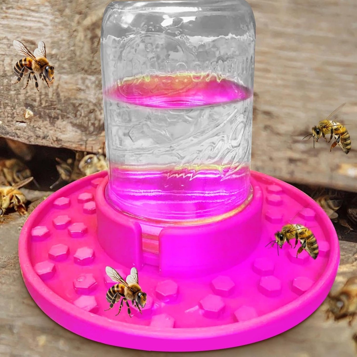 Bee Watering Station - Bee Feeder Jar, Portable Bee Waterer Tool, Garden Bee Drinking Fountain | Durablee Bee Water Dispenser, Multifunctional Bee Water Feeder for Garden Decoration, 7.48x6.69 Inches