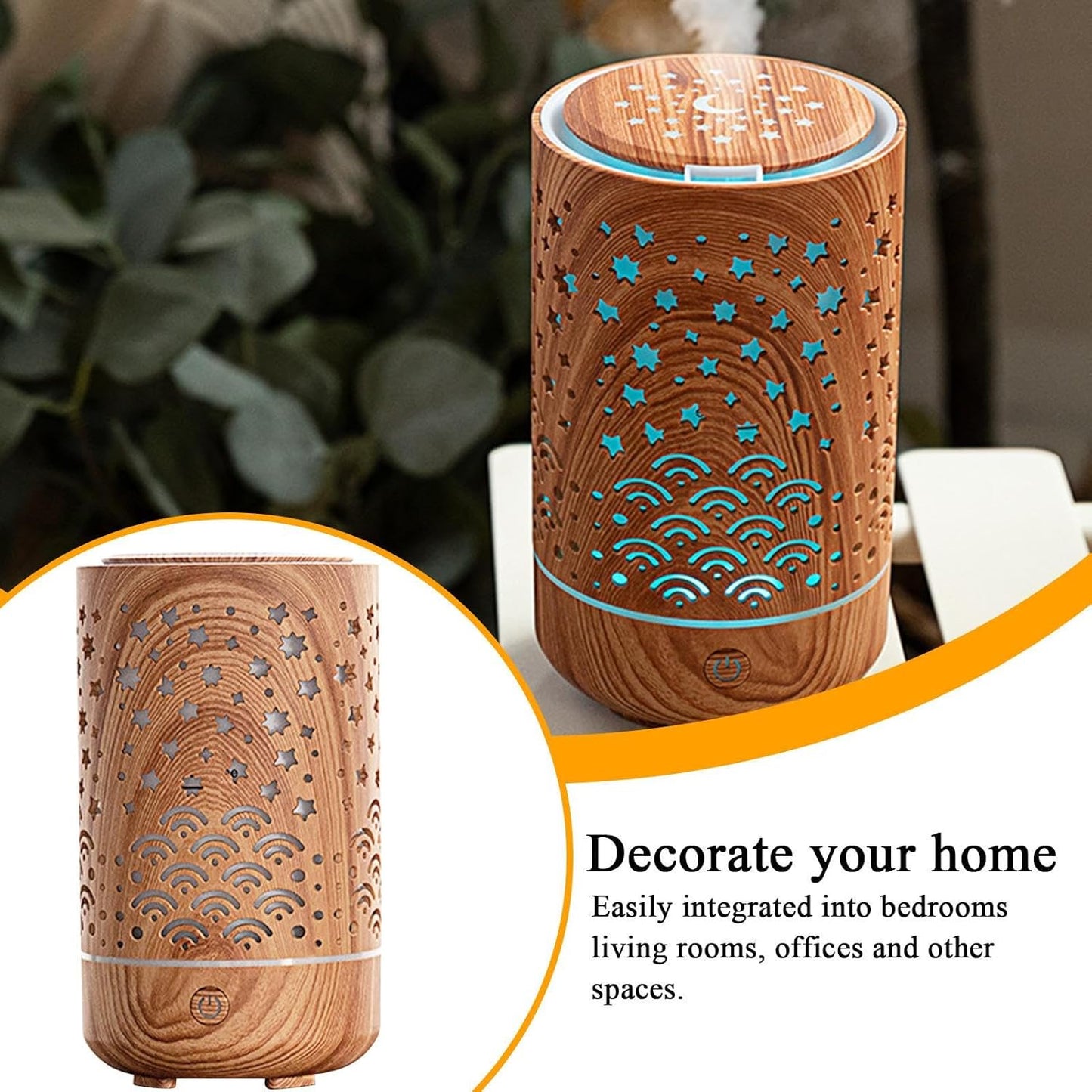 Oil Diffuser - Aromatherapy Scented Humidifier | Diffusers for Oils | Scent Diffuser | Aroma Humidifier Purifier | 4-in-1 Smart Portable Fragrance Diffuser Device for Dormitory