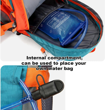 Outdoor Arrampicata Zaino, Impermeabile Campeggio Zaino, Alta Capacità Impermeabile Camping Gear Bag Outdoor Travel Sport, Arancione, Refer to description