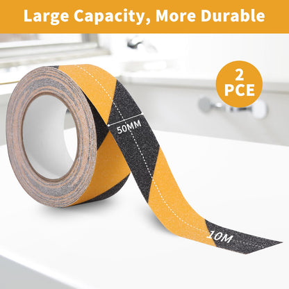 Ixydor 2 Rolls Non-Slip Adhesive Tape, 10 m x 50 mm, High Tensile Tape, Non-Slip Strips, Strong Safety Adhesive Tape for Indoor and Outdoor