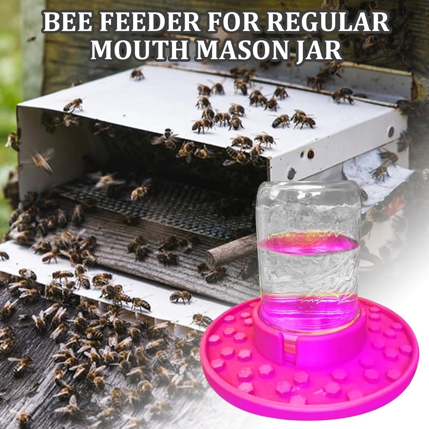 Bee Watering Station - Bee Feeder Jar, Portable Bee Waterer Tool, Garden Bee Drinking Fountain | Durablee Bee Water Dispenser, Multifunctional Bee Water Feeder for Garden Decoration, 7.48x6.69 Inches