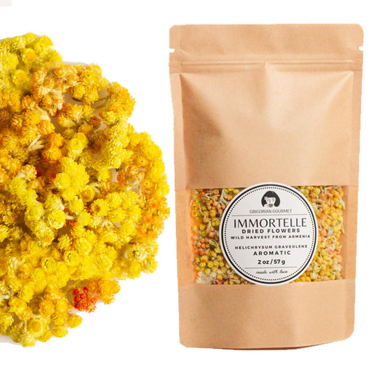 Immortelle (Helichrysum Graveolens) 2 OZ (57g) Loose Herbal Tea | Wild-Harvested from the Mountains of Armenia | Natural Detox, Anti-Aging, and Wellness Support | Relaxation & Vitality
