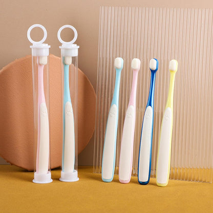 Pet Toothbrush, 4X Teeth Cleaning for Dogs, Soft Bristles Teeth Brushing Kit, Wide Head Oral Care Supply, Gentle Cleaning, for Daily Use, Home, Travel, Easy to Handle