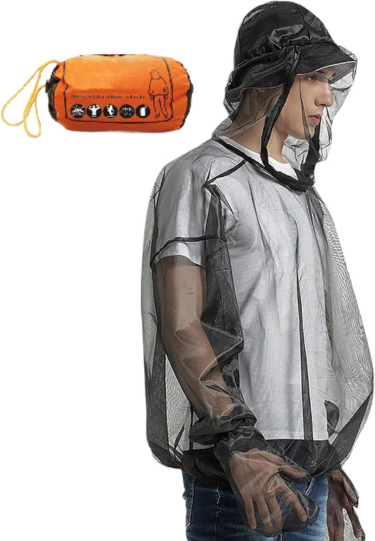 Fly Resistant Clothing, Full Net Protection Suit, Breathable Flexible Shield, Lightweight Outdoor Gear, Ideal for Women, Men, Camping, Travel, Fishing, Hiking, Adventures