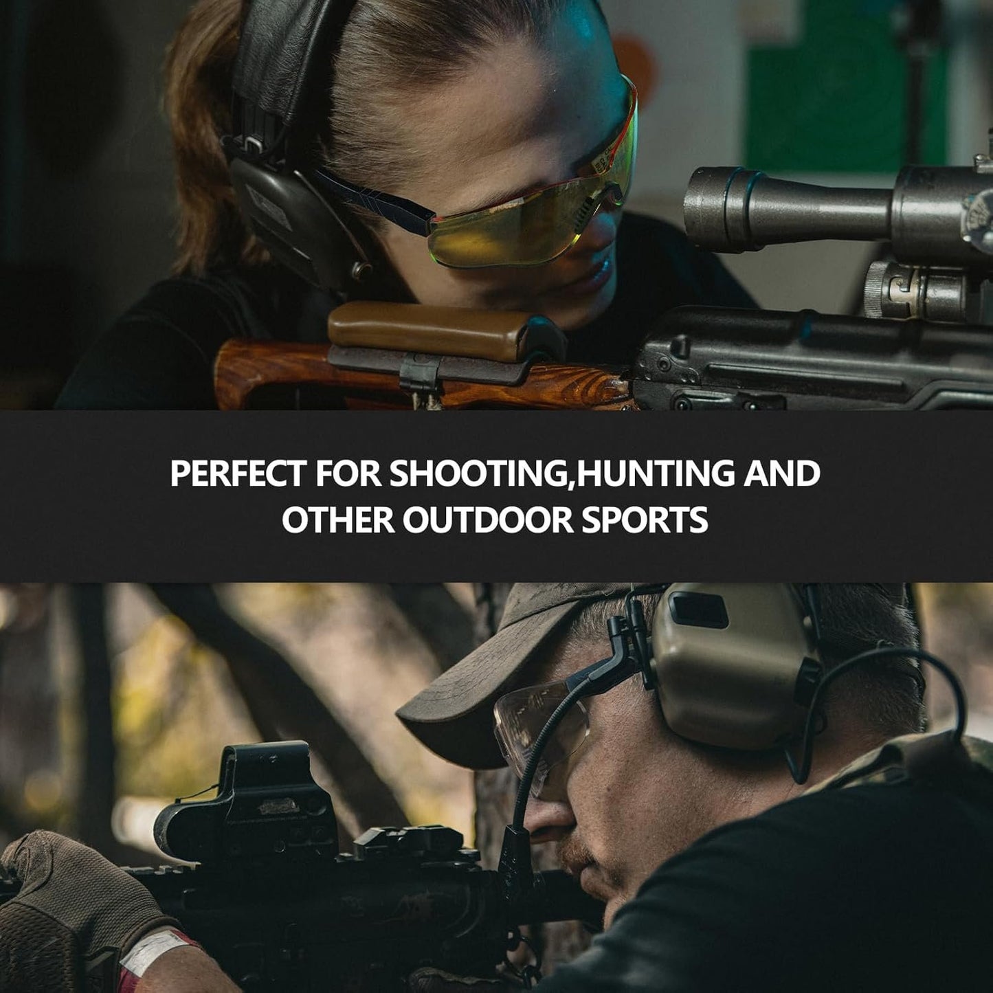 xaegistac Shooting Glasses Anti-fog Shooting Range Eye Protection, Adjustable Safety Glasses with Zipper Hard Case
