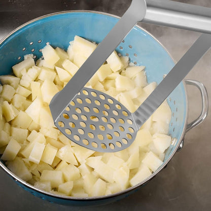 Schiacciapatate liscio in acciaio inox, schiacciapatate, utensile da cucina, facile da pulire, manico morbido antiscivolo, utensili da cucina, gadget da cucina