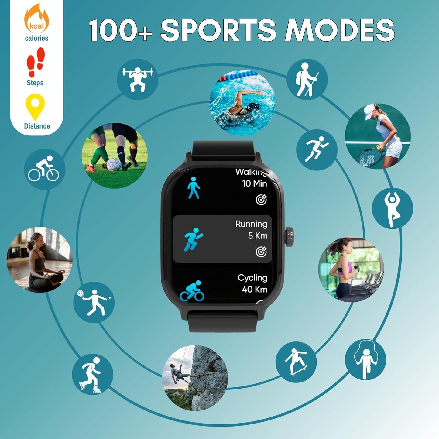 iN Tech Smart Watch Pro (Advanced) - 2.01" HD Touch Screen - Smart Watches for Women Mens Watches - Smart Watch Men - Fitness Watch - Fitness Tracker Heart Rate Monitor Sleep Monitor Multi Sports Mode