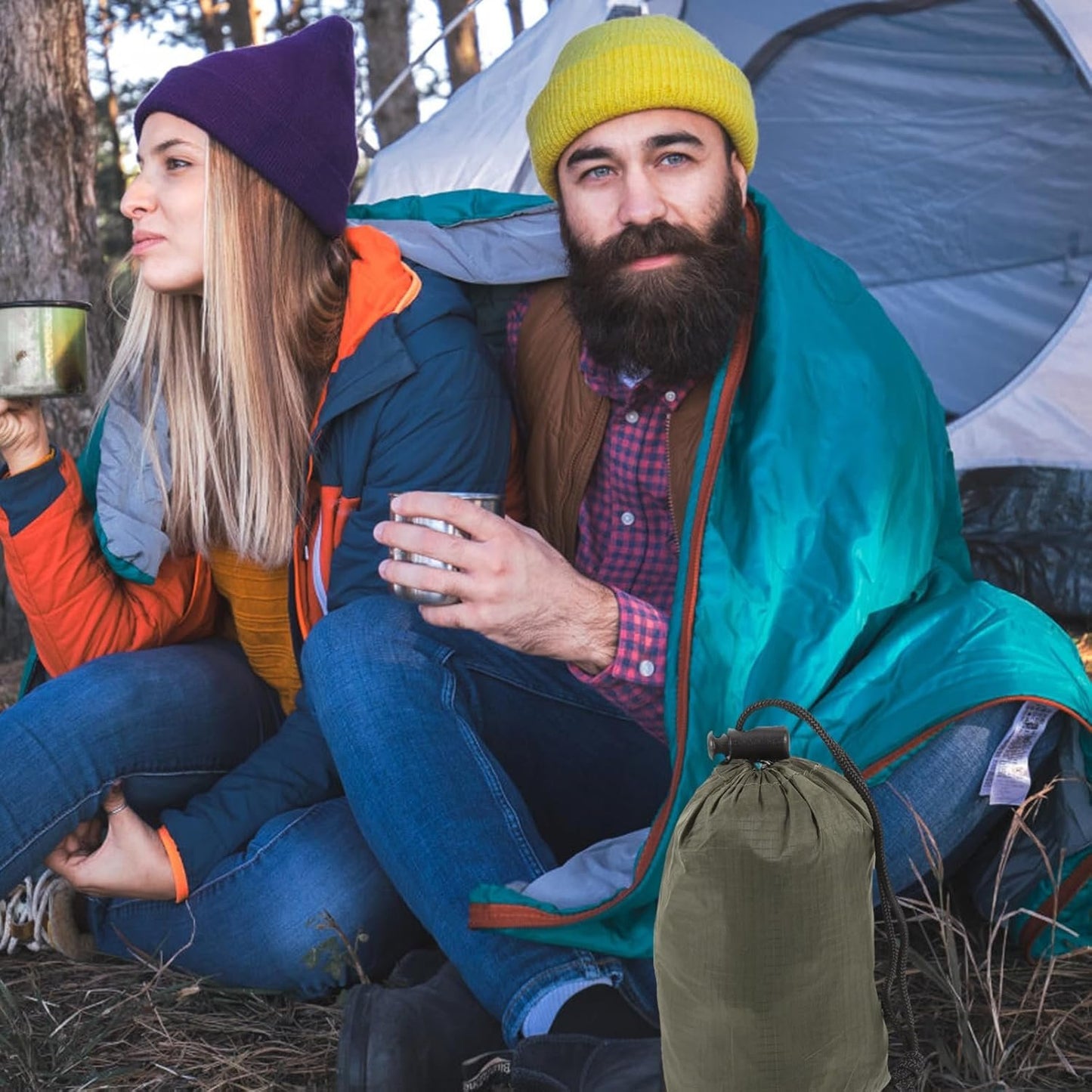 BESPORTBLE Outdoor Survival Blanket Aluminum Film Emergency Blanket Compact Lightweight Rainproof for Weather