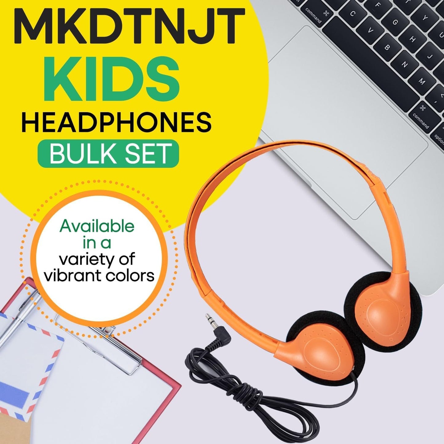 Kids Headphones Bulk 10 Pack for School Classroom Student Children Toddler Boys Girls Teen and Adult,Multi Color Wholesale Wired Adjustable On Ear Earphones for Library Airplane(HTC002)