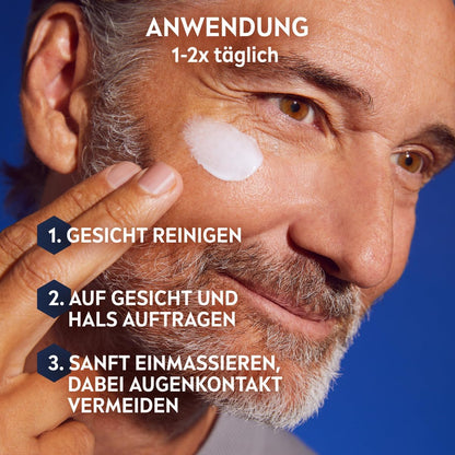 NIVEA MEN Anti-Aging Hyaluronic Moisturizing Cream, Face Care with Hyaluronic Acid, Pro-Retinol and SPF 15, Face Cream for 24 Hours of Moisture and Visible Wrinkles (50ml)