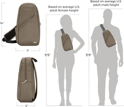Travelon Classic Sling Bag, Nutmeg, Travelon Anti-theft Classic Sling Bag