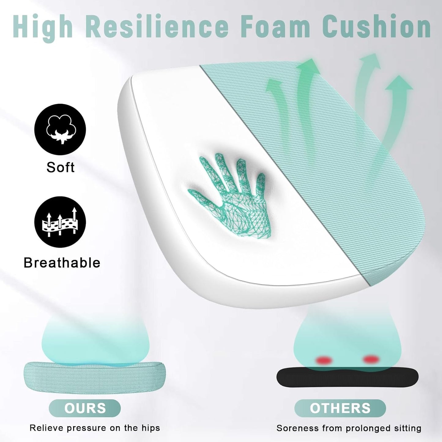 naspaluro Ergonomic Office Chair, Computer Chair with Adjustable Height, Flip-Up Arms and Lumbar Support, Breathable Mesh Desk Chair for Home Study Working (Without Headrest, Green)