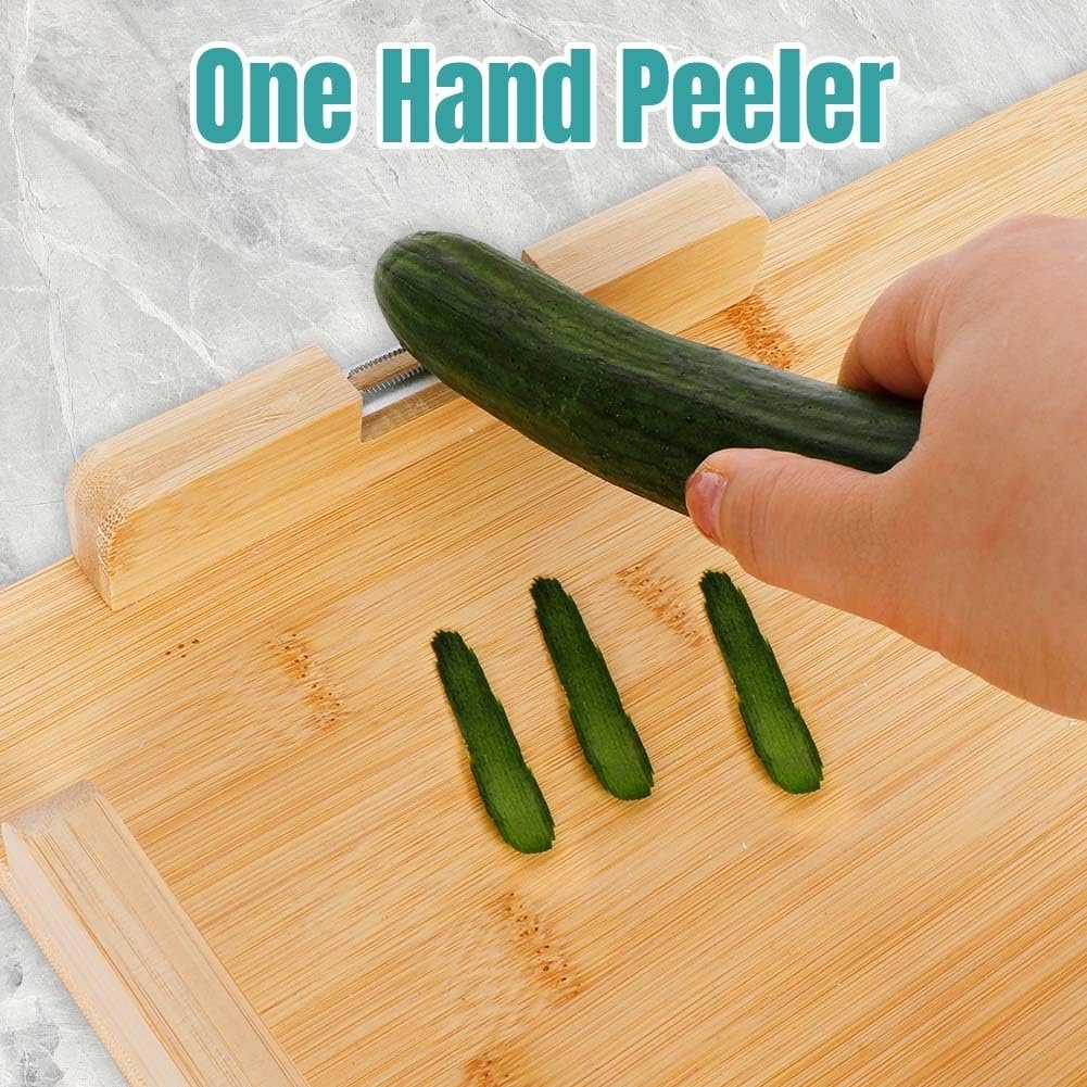 One-Handed Adaptive Cutting Board:One Handed Cutting Board with Bread Holder Food Prep Tools for Right or Left Handed Use Easy Operations