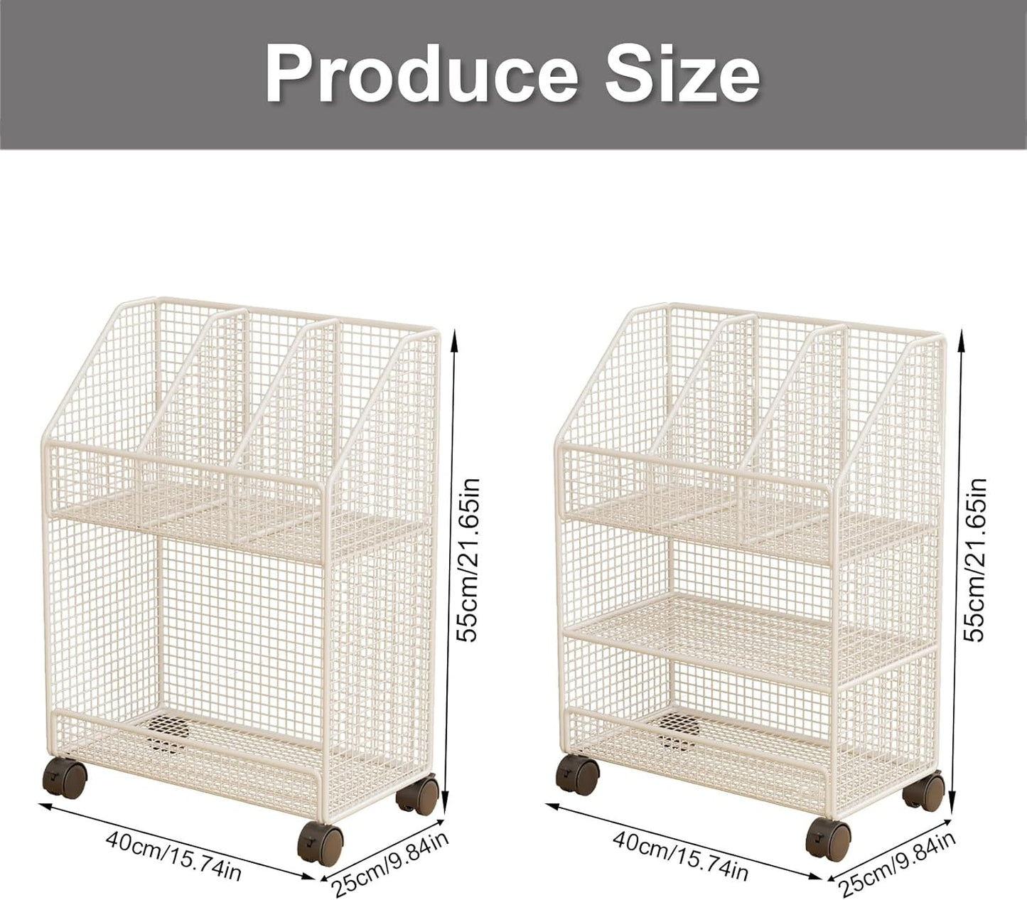 Duyeuau Mobile Storage Box with Wheels for Easy Movement and Multi-Layer Design to Maximize Space in Bedroom or Living Room