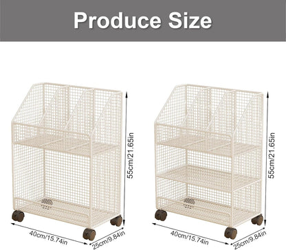 Duyeuau Mobile Storage Box with Wheels for Easy Movement and Multi-Layer Design to Maximize Space in Bedroom or Living Room