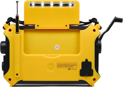 Kaito KA500 5-Way Powered Solar Power,Dynamo Crank, Wind Up Emergency AM/FM/SW/NOAA Weather Alert Radio with Flashlight,Reading Lamp and Cellphone Charger, Yellow