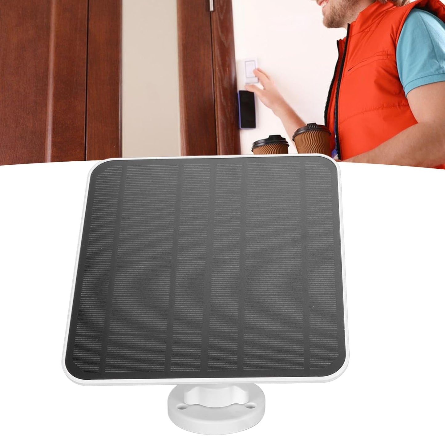 12W Solar Panel for Ring Camera, Solar Panel Charger with 360 Degree Adjustable Bracket, 9.8ft Charging Cable, USB C Solar Panel Video Doorbell 2 3 3+ 4 Plus and for Doorbell 2K Camera