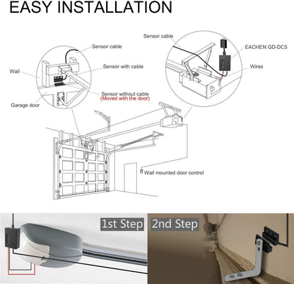 EACHEN Wireless Smart Home Garage Door Opener WiFi Remote Controller Works With TUYA Smart Life App Alexa Google Home IFTTT GD-DC5