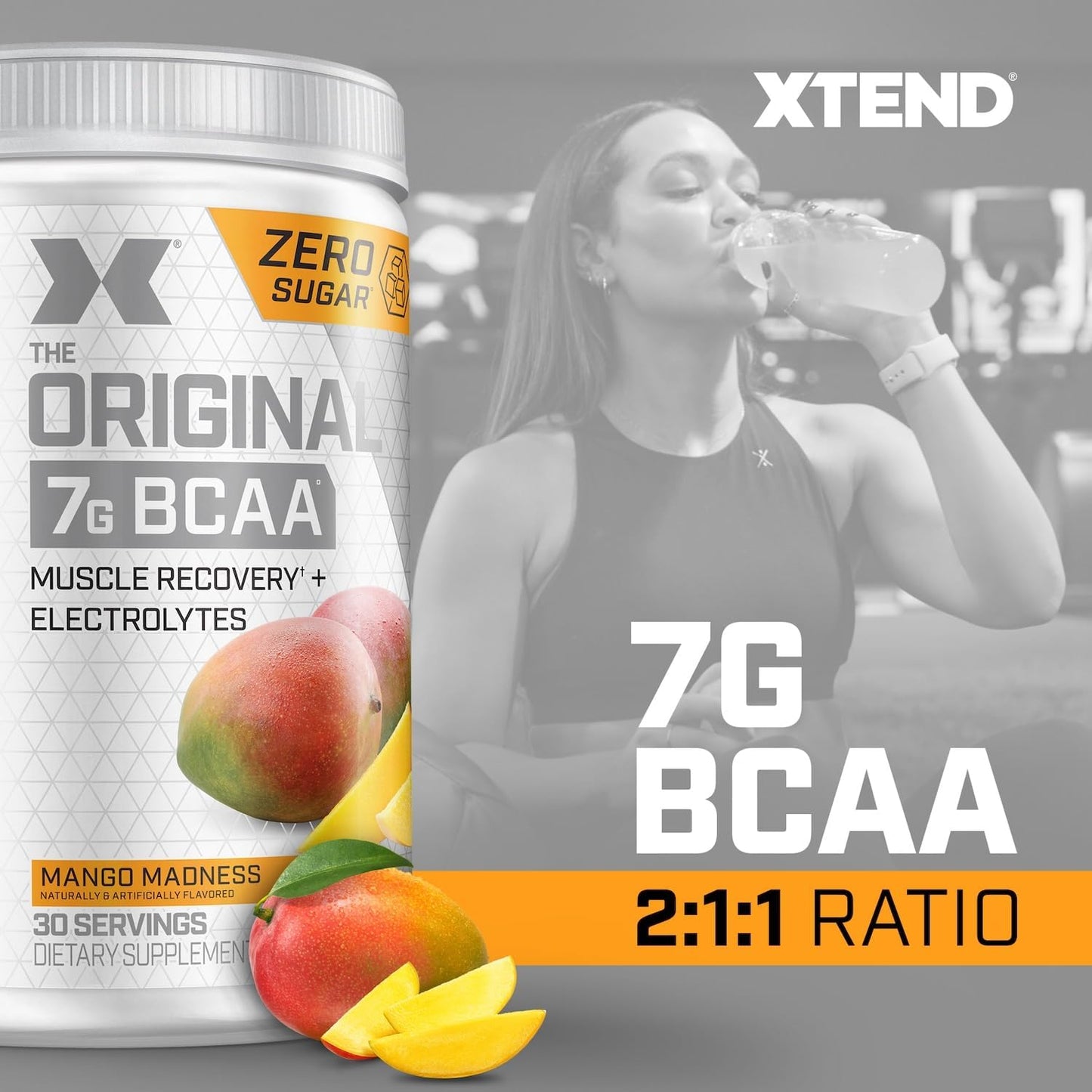 Scivation Xtend BCAA Powder, Branched Chain Amino Acids, BCAAs, Mango, 30 Servings, 19 Piece Set