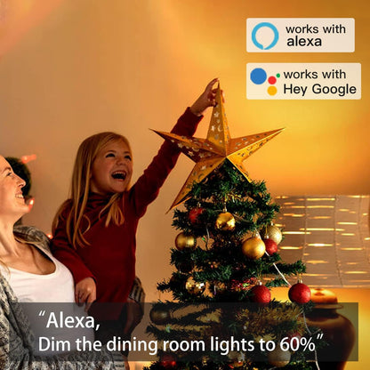 Smart Light Bulbs FRESHIN B22 9W RGBCW WiFi Light Bulb, Dimmable Led Light, 2.4GHz Only, Compatible with Alexa,Google Home No Hub Required (4)